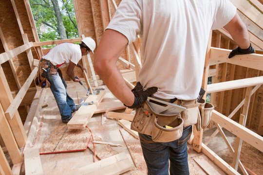 Carpenters working at a construction site