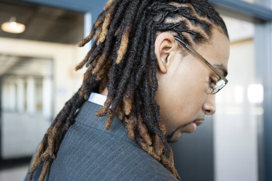 A young business man thinking