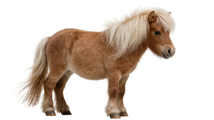 Small brown pony with blonde mane and tail © Maria