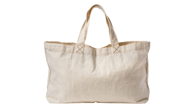 Natural canvas tote bag with handles