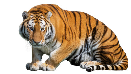 Fototapeta premium Tiger resting with orange fur and black stripes