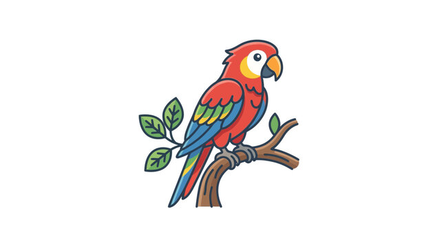 Colorful Macaw Parrot Perched on a Branch 3.