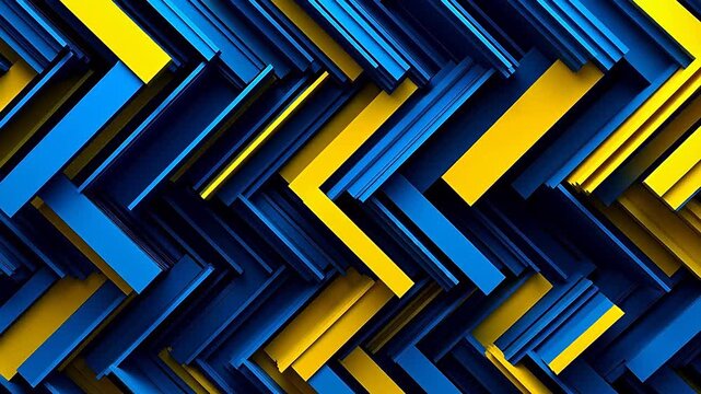Digital yellow and blue square straight line abstract background
