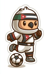 Obraz premium Exciting soccer adventure cartoon world character design sports theme playful viewpoint fun concept