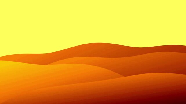 Desert dunes waving under a bright yellow sky in a minimalist animation.