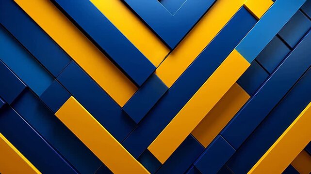 Digital yellow and blue square straight line abstract background