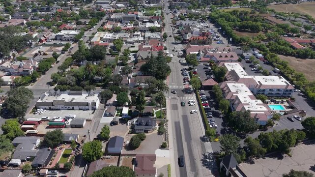 Aerial drone video of Solvang California