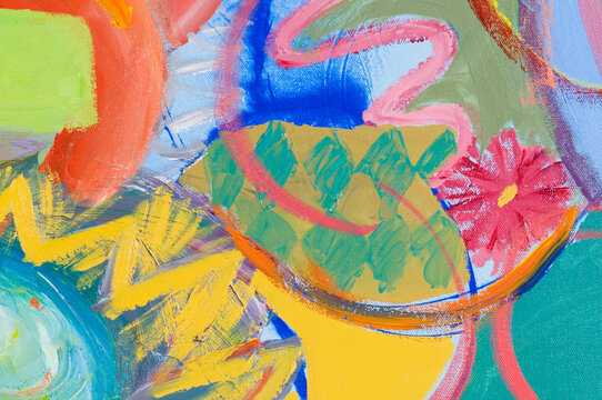 Close-up of an abstract pattern on a multi-colored background