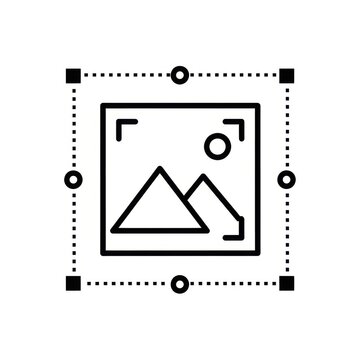 Image editing icon with transform handles