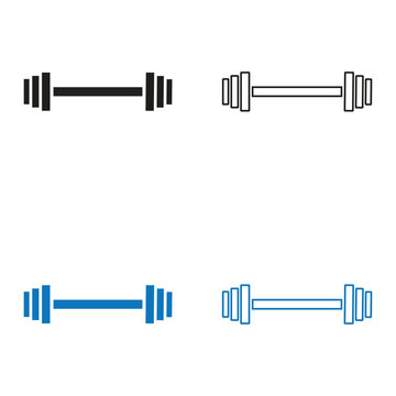 Barbell icon set for fitness gym and bodybuilding workout vector