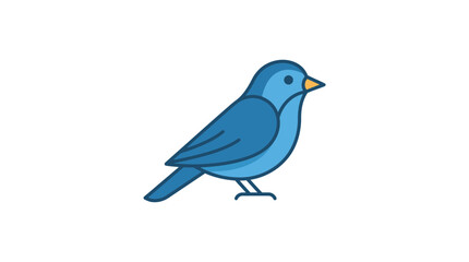 A Small Blue Bird Standing on White Background. © Atul