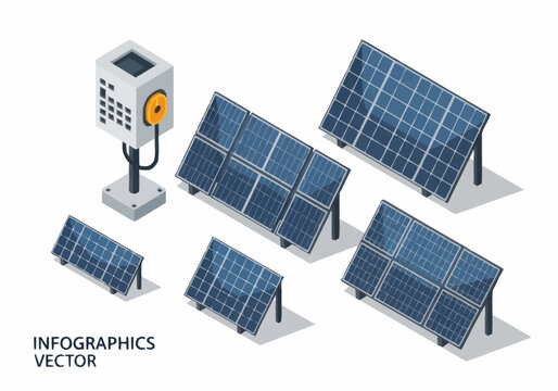 Solar panels and energy converter for renewable power generation.