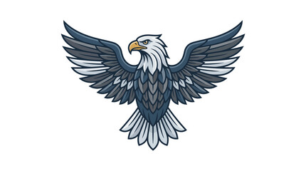 Fototapeta premium Majestic Eagle Spreading Wings Illustration.