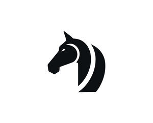Fototapeta premium Modern geometric horse head silhouette logo design