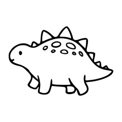 minimalist doodle drawing of a stegosaurus for children and nature concept © Zen20