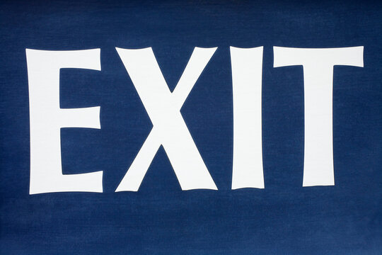 Close up of an exit sign