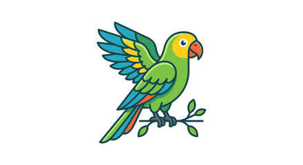 Fototapeta premium Colorful Parrot Perched on a Branch.