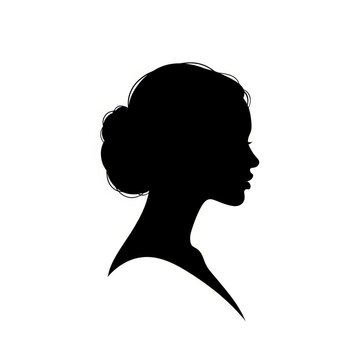Side profile silhouette of a woman with a hair bun