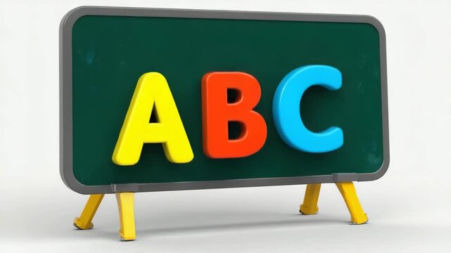 Colorful Alphabet Learning Board for Early Education Literacy and Child Development Concept
