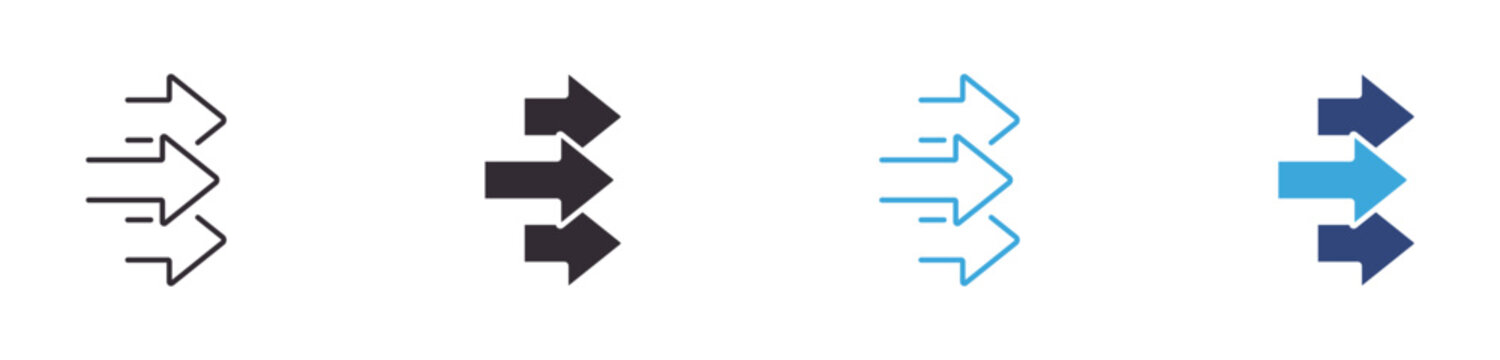 Fast Forward Icon, Speed Increase, Quick Navigation, Acceleration, Forward Direction Vector Icon