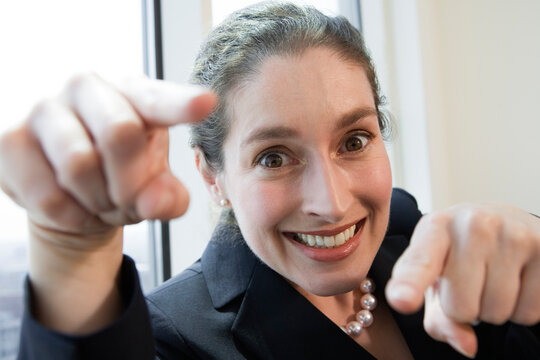 Portrait of businesswoman smiling in an office