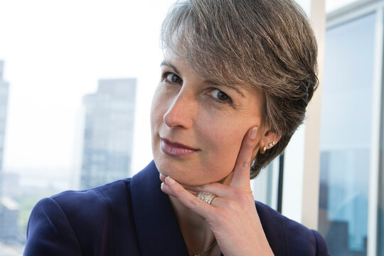 Portrait of a businesswoman smiling in an office