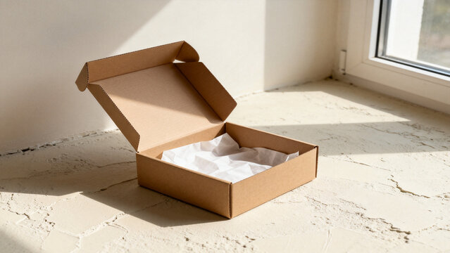 E-commerce product background with blank packaging set with twine advertisi