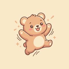 Fototapeta premium Cute Brown Teddy Bear Smiling.