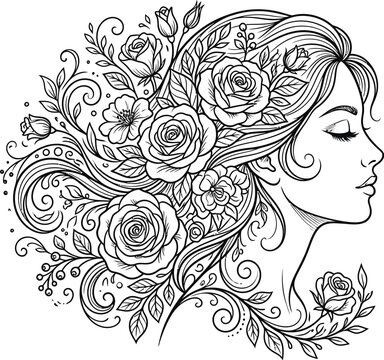girl with flowers