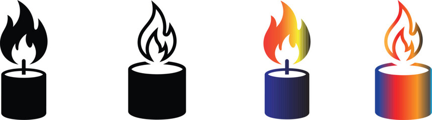 Colorful torch icons on different stands © Usman
