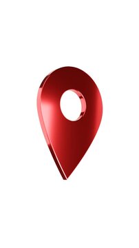 Location Map Pin Icon 3D Rendering Coral Pink GPS
