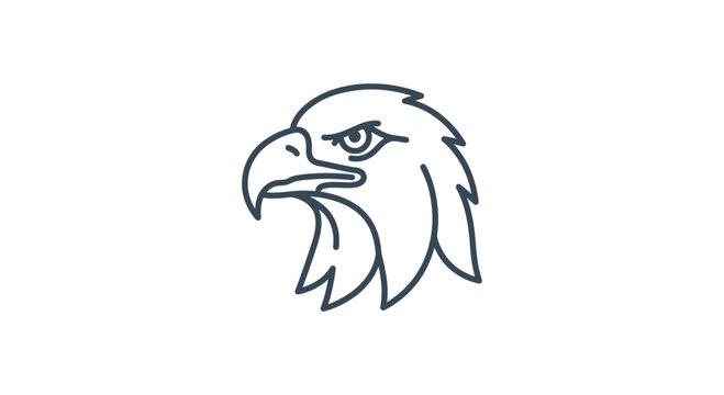 Eagle Head Outline Graphic Design.
