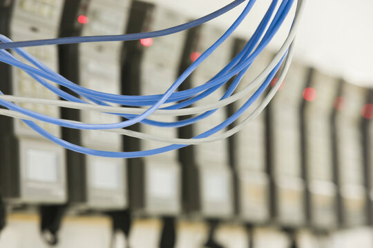 Close-up of computer cables