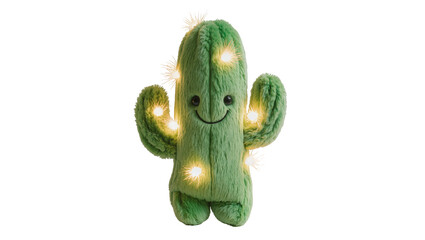 Plush green cactus toy with lights and smiling face © Eva