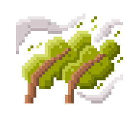 Fototapeta premium Tree Swaying In Storm Pixel Art