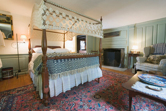 Interiors of bedroom in inn