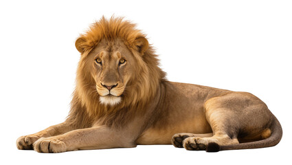 Majestic male lion with full mane lying down © Eva