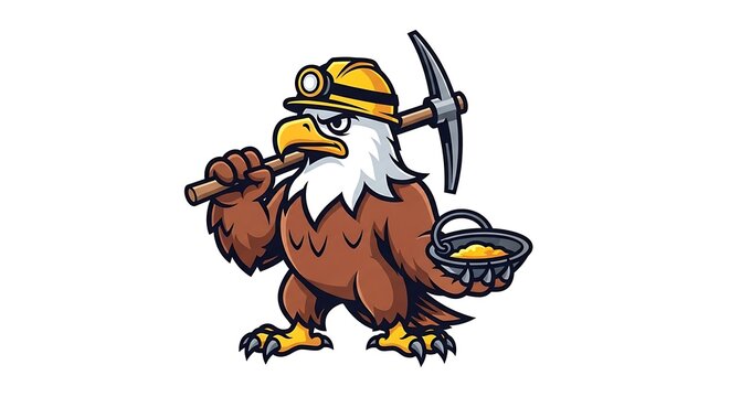 Cartoon pirate with parrot and treasure chest.