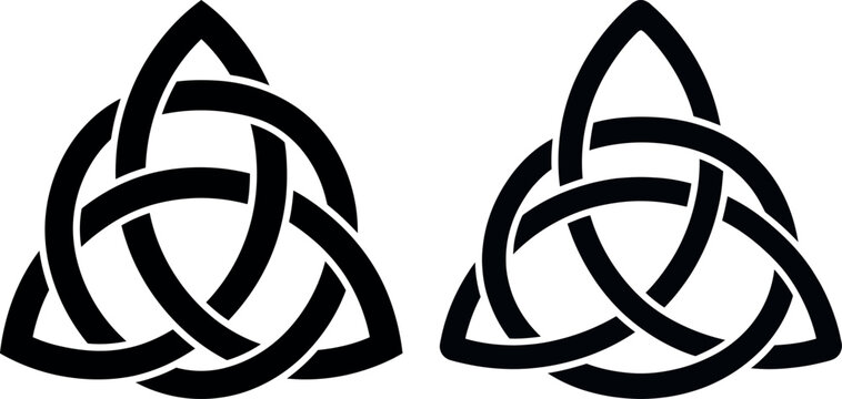 Celtic triquetra knot symbols with triquetra heritage ornament geometry talisman interwoven