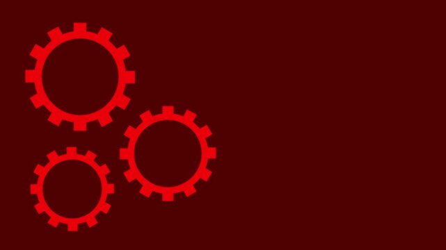 Red gear flat animated background