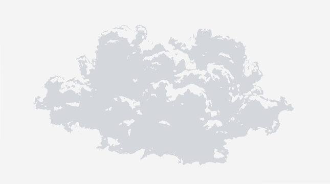 Fluffy Cumulus Cloud Isolated on White Background, Sky Element