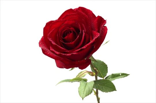 red rose isolated on white background. single red rose