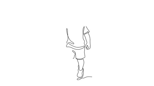 One Line Illustration of a Toddler Walking