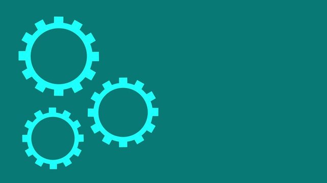 Blue light gear flat animated background