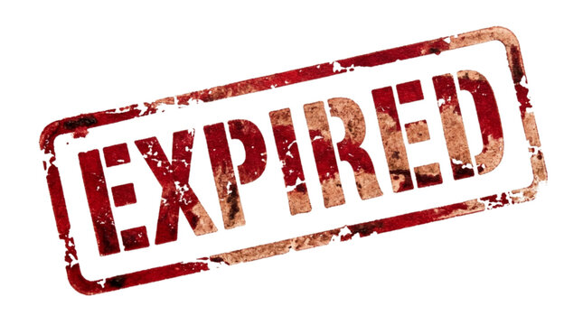 A vector graphic illustration of an expired stamp on a white background