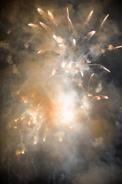 View of fireworks glittering in the sky