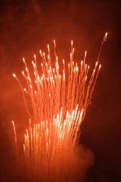 View of fireworks glittering in the sky