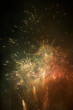 View of fireworks glittering in the sky