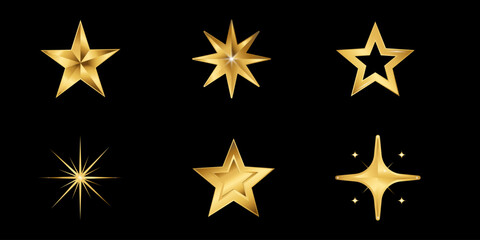 Obraz premium Golden Stars Icon Set