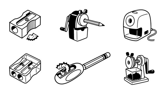 Pencil Sharpeners Collection: Manual, Electric, Rotary, and Handheld Tools for Drawing and Writing